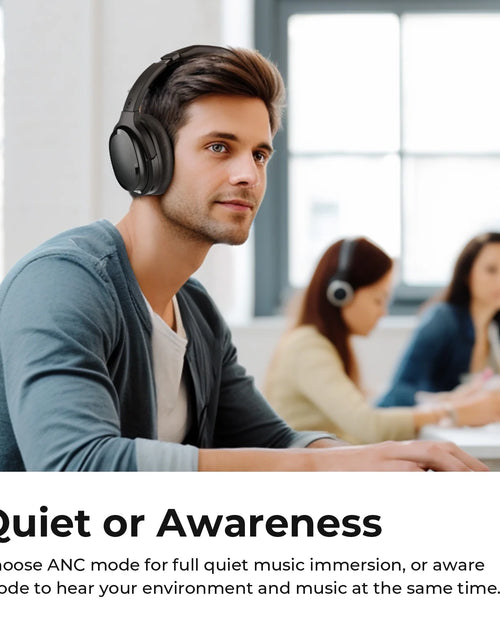 Load image into Gallery viewer, Active Noise Cancelling Headphones Bluetooth Headphones Wireless Headphones over Ear with Mic/Aptx, Comfortable Protein Earpads 30H Playtime, Foldable Headphones for Travel/Work - Black
