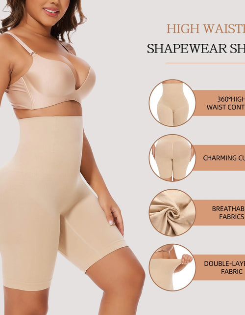 Load image into Gallery viewer, 2 Packs Tummy Control Shapewear Shorts Faja Body Shaper for Women High-Waisted Thigh Slimming

