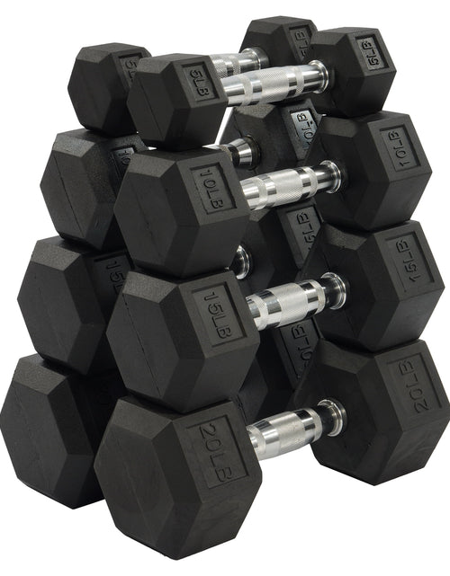 Load image into Gallery viewer, Dumbbell Set, Pairs of 5 Lb, 10 Lb, 15 Lb, and 20 Lb
