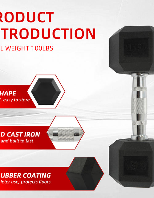 Load image into Gallery viewer, Dumbbell Set, Pairs of 5 Lb, 10 Lb, 15 Lb, and 20 Lb
