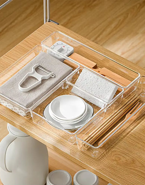 Load image into Gallery viewer, ClearNest Organizer – Transparent Anti-Scratch Drawer Storage Box for Cosmetics, Office &amp; Home
