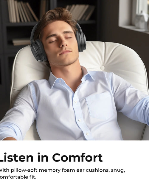 Load image into Gallery viewer, Active Noise Cancelling Headphones Bluetooth Headphones Wireless Headphones over Ear with Mic/Aptx, Comfortable Protein Earpads 30H Playtime, Foldable Headphones for Travel/Work - Black
